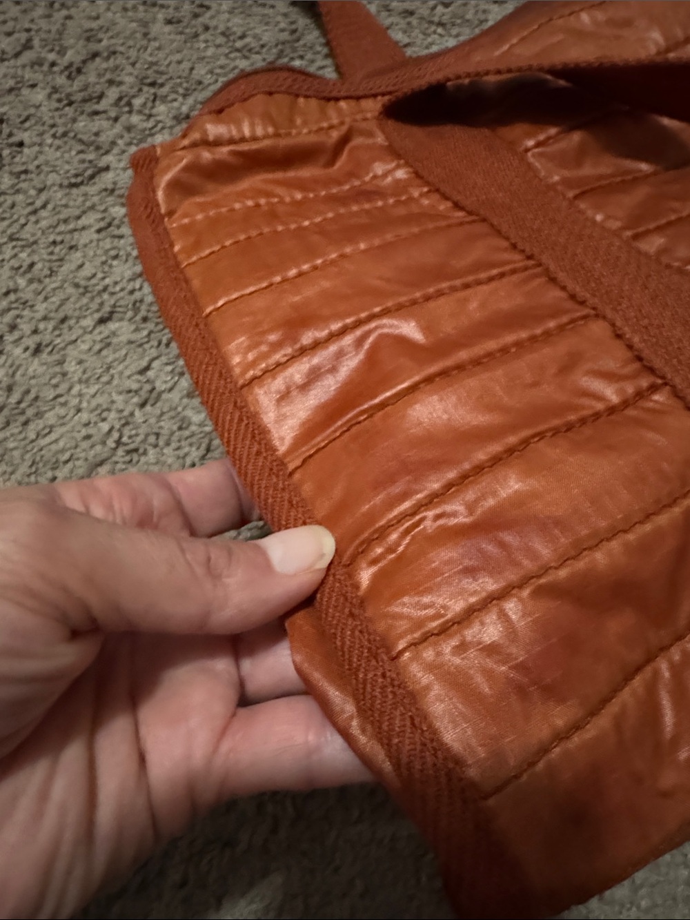 Vintage (70’s) Quilted Spacesac Duffle-Terra Cotta-GUC - Picture 7 of 17